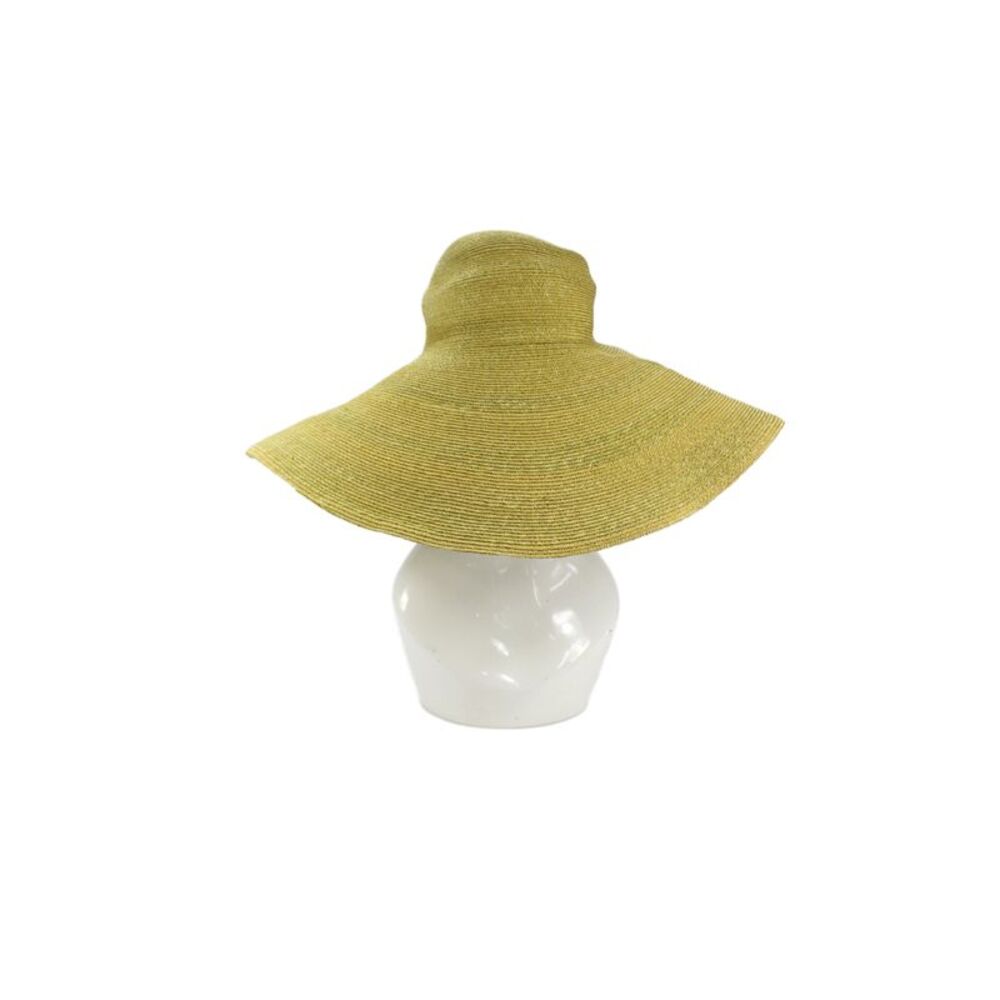 Neiman Marcus Womens Woven Straw Sun Hat Yellow One Size